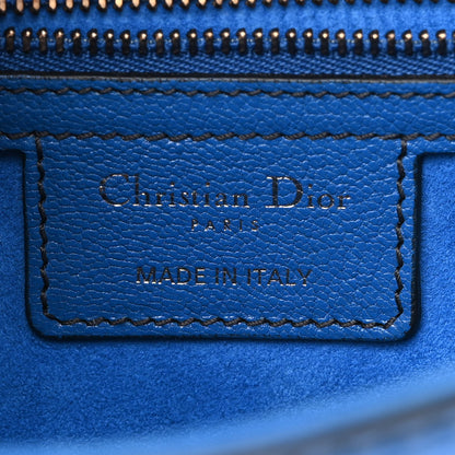 Christian Dior Calfskin D Fence Bohemian Saddle Bag Blue 6 of 11
