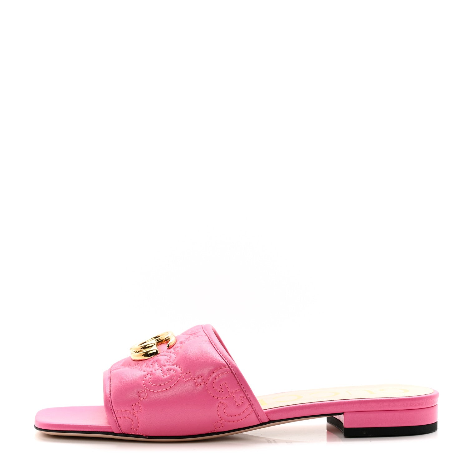 Gucci Nappa GG Matelasse GG Marmont Flat Slide Sandals 39.5 Bon Bon 1 of 8