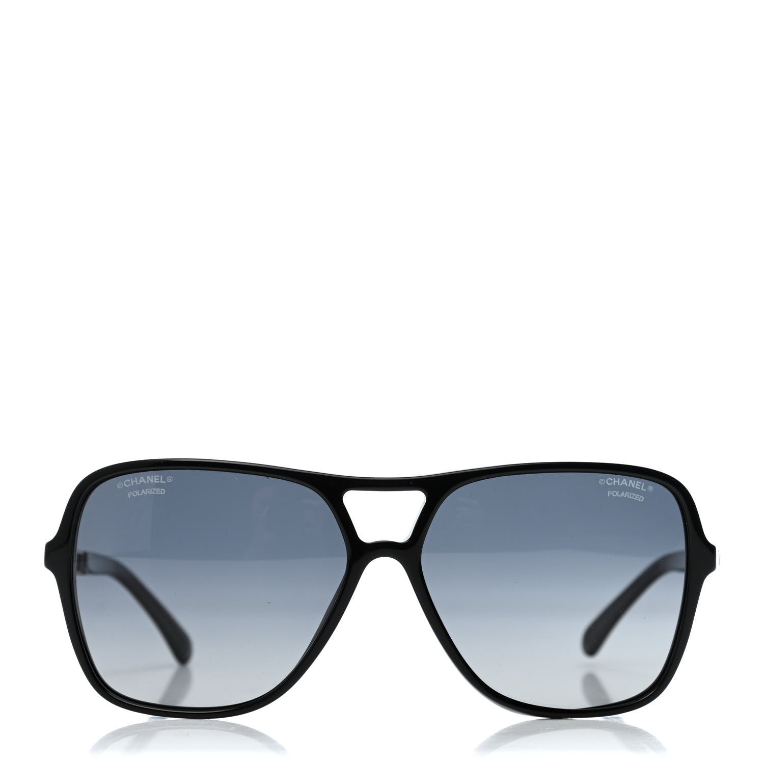 Chanel Metal Calfskin CC Chain Pilot Sunglasses 5439-Q Black 2 of 4