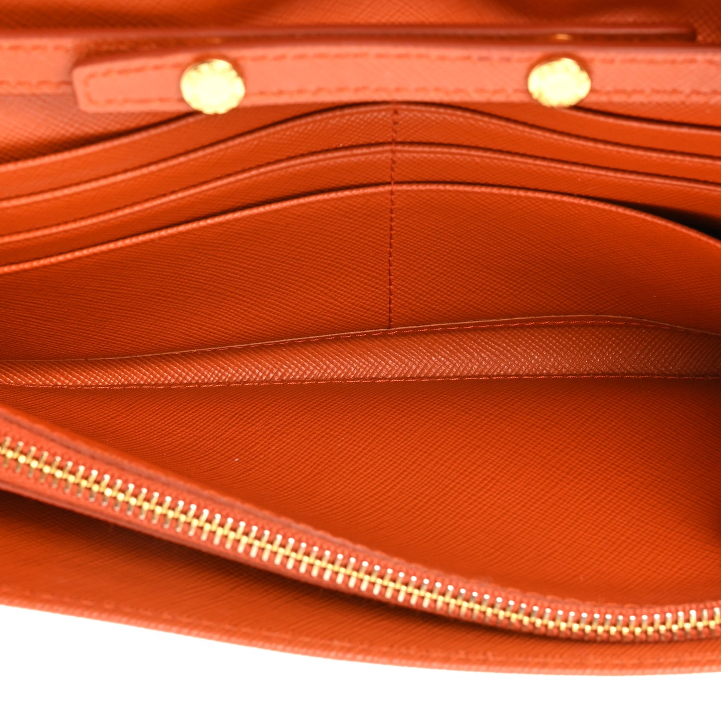 Saffiano Metal Oro Chain Wallet Papaya