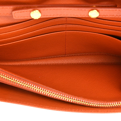 Prada Saffiano Metal Oro Chain Wallet Papaya 8 of 15