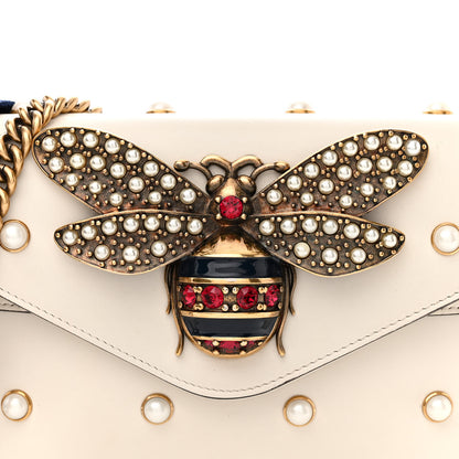 Gucci Nappa Pearl Studded Mini Queen Margaret Broadway Shoulder Bag Mystic White 8 of 16