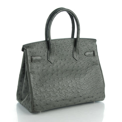 Hermes Ostrich Birkin 30 Graphite 3 of 27