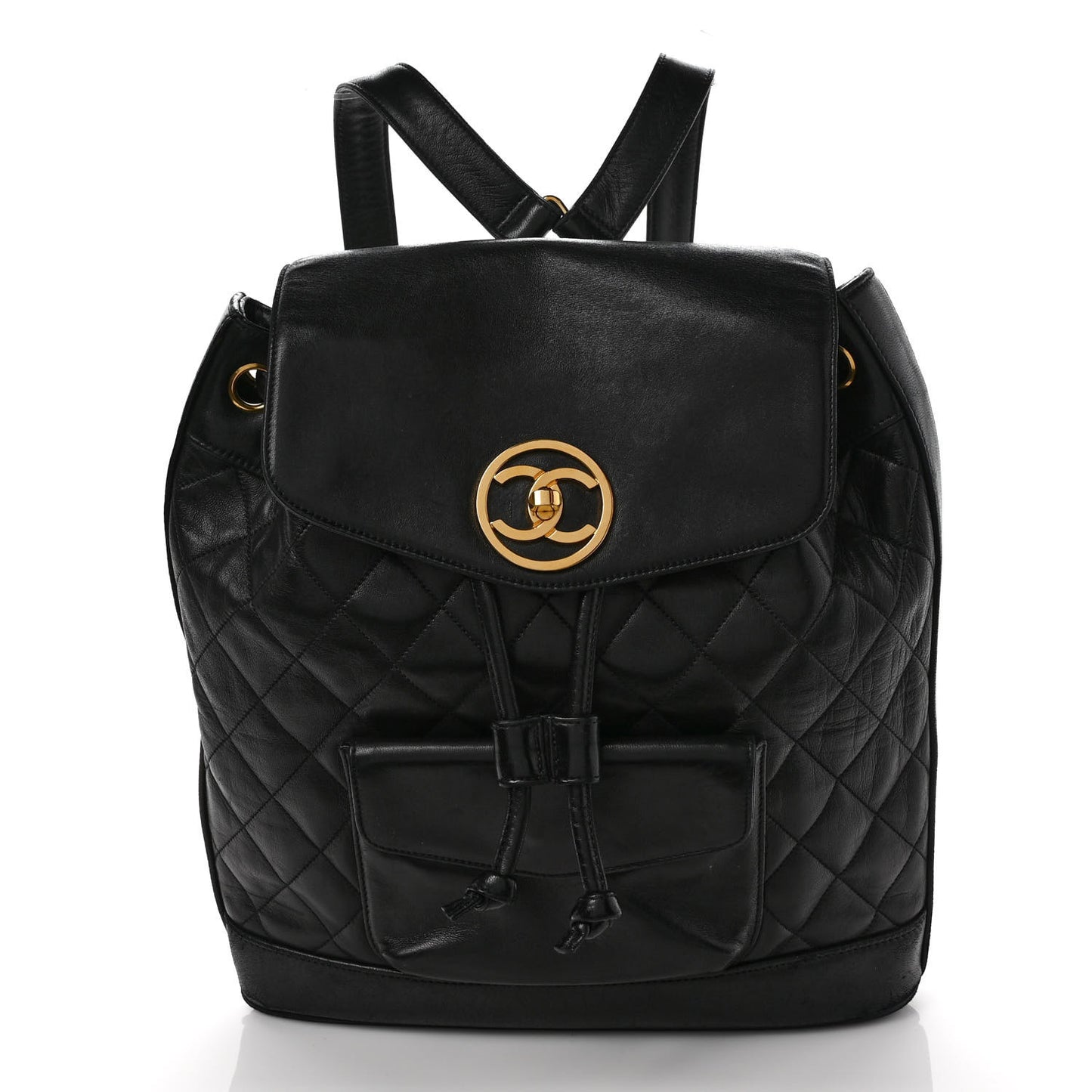 Lambskin Quilted CC Backpack Black