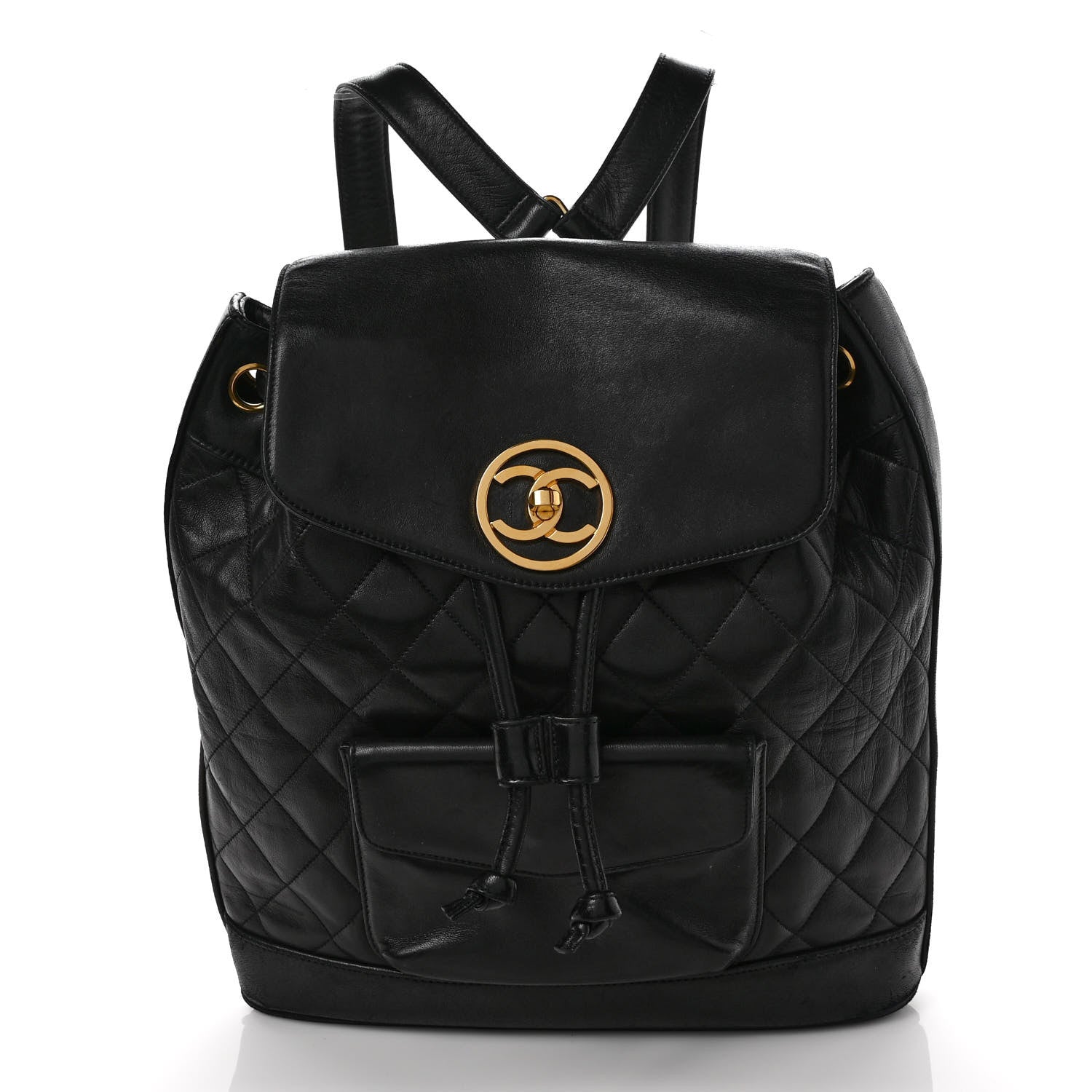 Chanel Lambskin Quilted CC Backpack Black 3 of 9