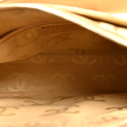 Chanel Woven Straw Camellia Print Shoulder Bag Gold 5 of 15