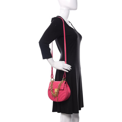 Chloe Calfskin Quilted Mini Drew Bijou Shoulder Bag Fuchsia Rose 2 of 9