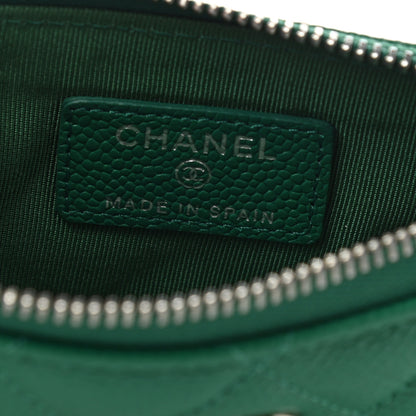 Chanel Caviar Quilted Small Cosmetic Case Green 6 of 10
