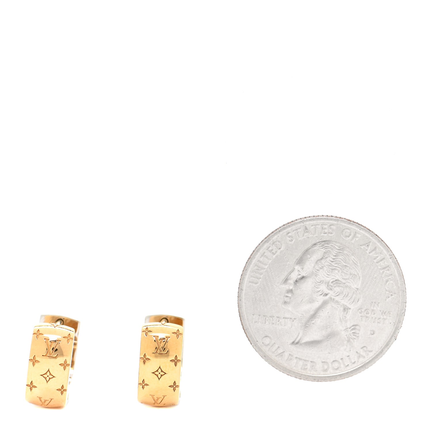 Louis Vuitton Nanogram Earrings Gold 2 of 5