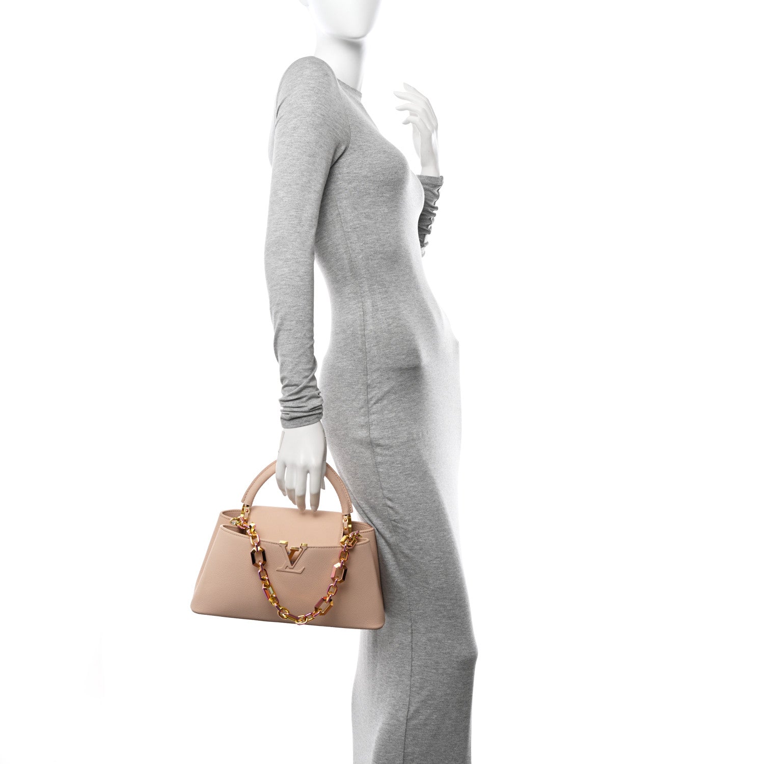 Louis Vuitton Taurillon Capucines East West MM Scarabeo Iridescent Macchiato 2 of 10