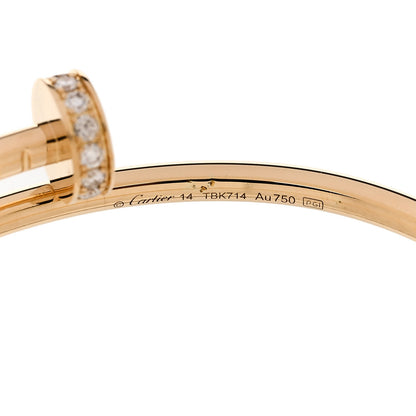 Cartier 18K Yellow Gold Diamond Small Juste Un Clou Bracelet 14 3 of 4
