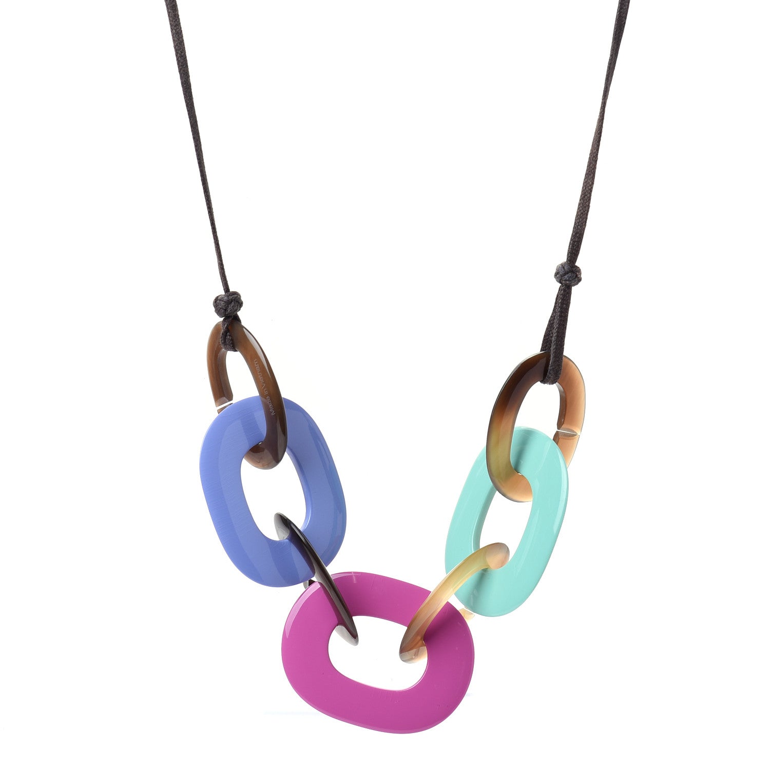 Hermes Lacquered Wood Buffalo Horn Karamba Necklace 1 of 5