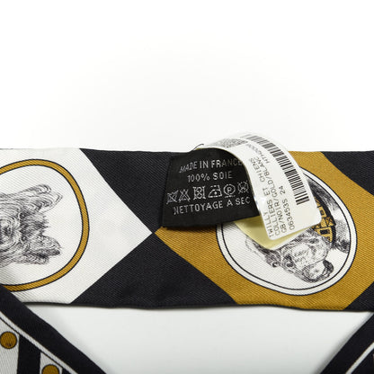 Hermes Silk Colliers Et Chiens Twilly Black Gold White 2 of 3