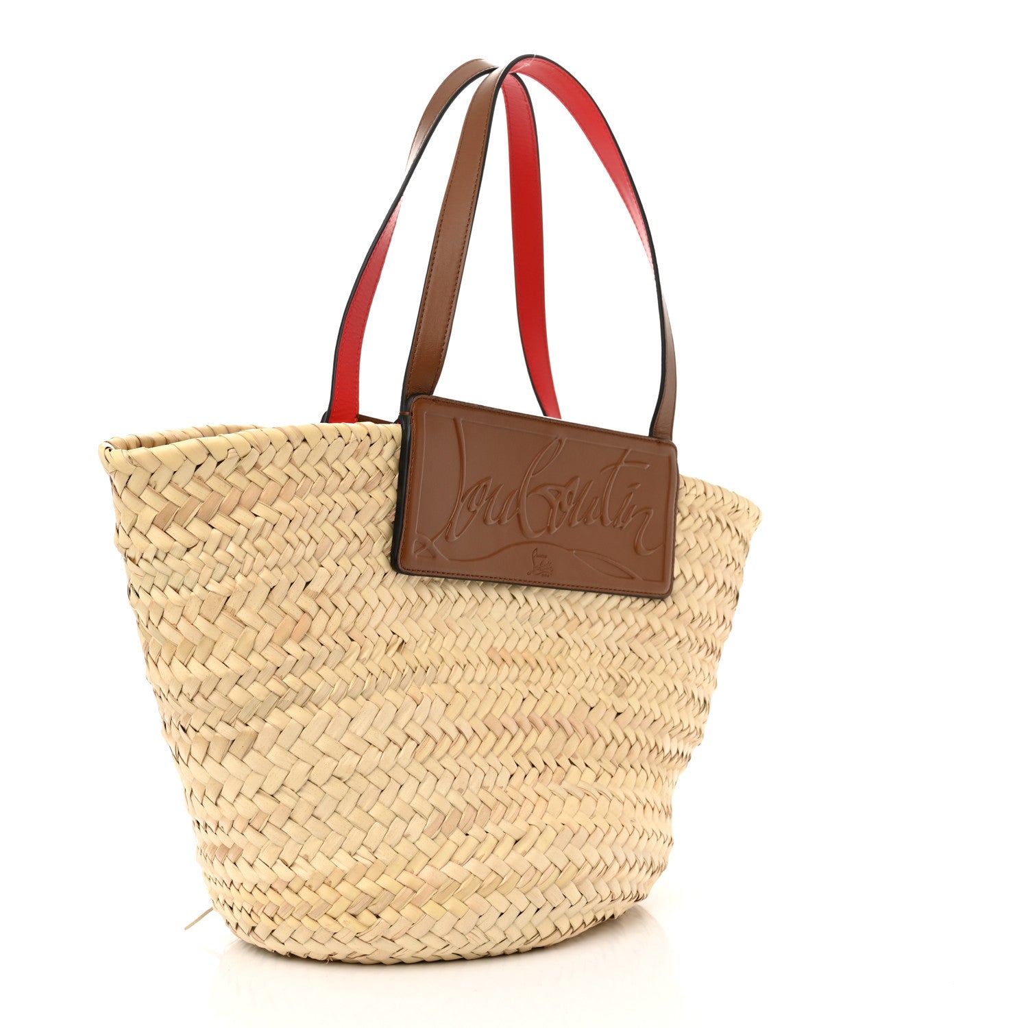 Christian Louboutin Woven Straw Loubishore Tote Beige 3 of 11