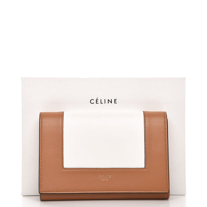 Celine Smooth Lambskin Medium Frame Multifunction Wallet Tan Optic White 10 of 10