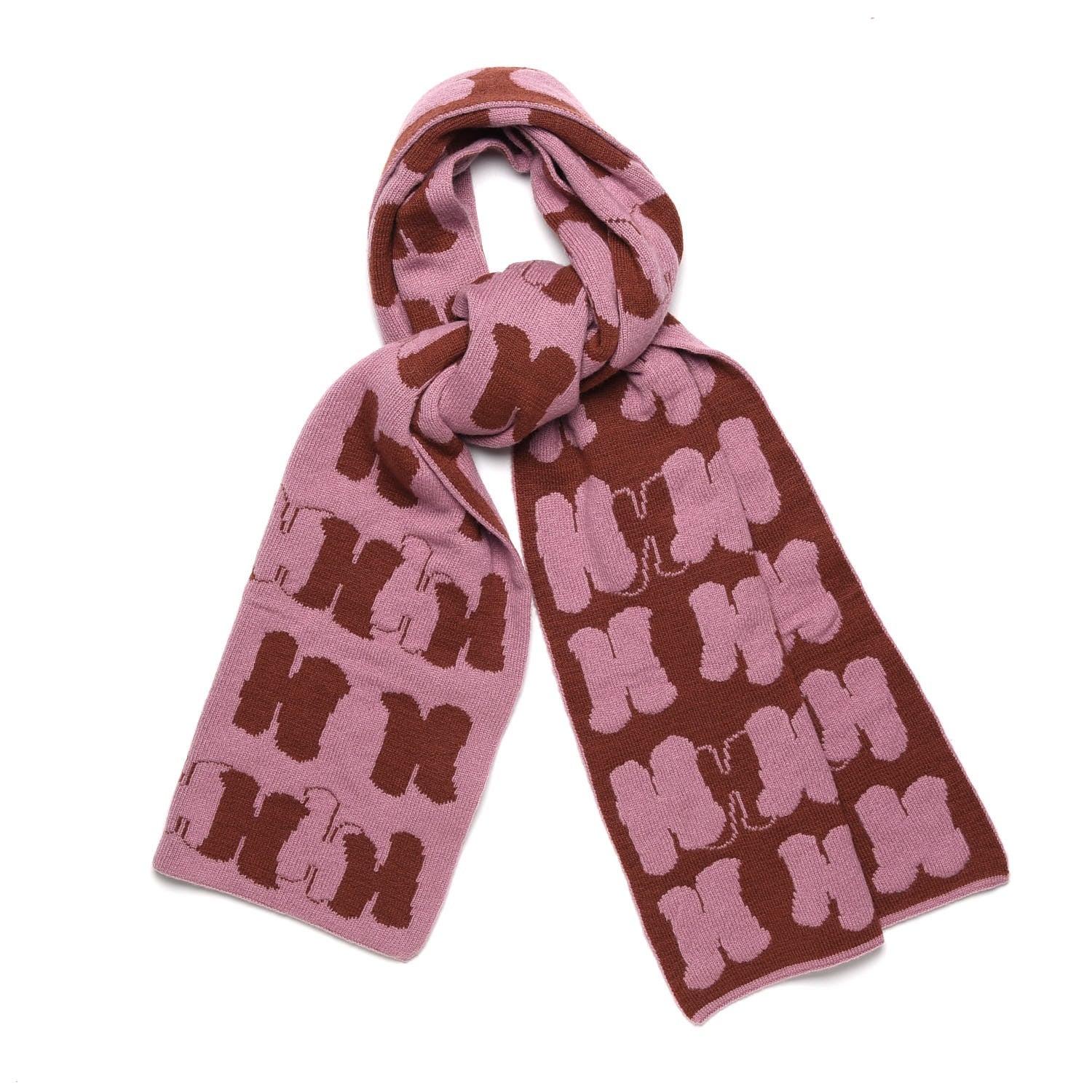 Hermes Cashmere Knit Logo Scarf 1 of 5