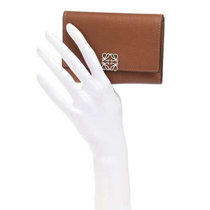 Loewe Pebble Grain Calfskin Anagram Small Vertical Wallet Tan 2 of 11