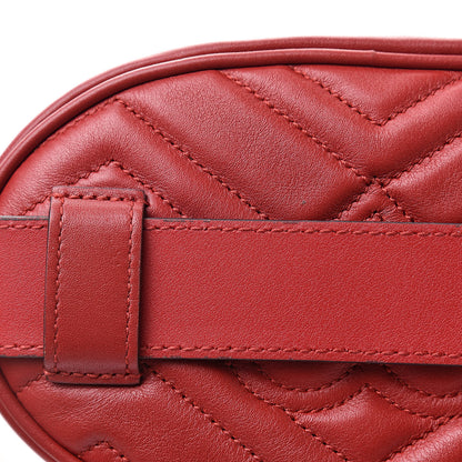 Gucci Calfskin Matelasse GG Marmont Belt Bag 75 30 Hibiscus Red 16 of 16