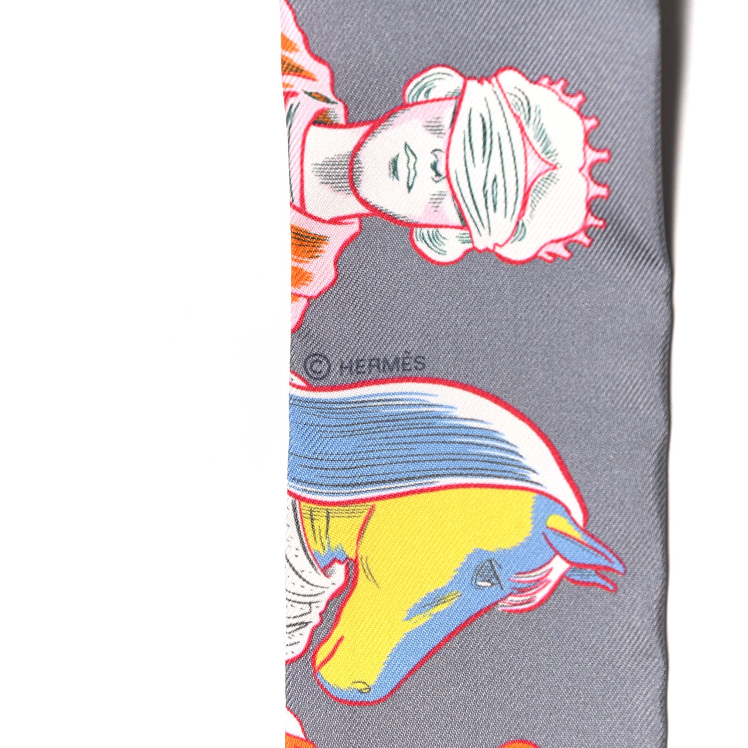 Hermes Silk Dress Code Twilly Gris Jaune Vif Orange 3 of 5