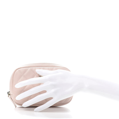 Chanel Caviar Quilted Small Curvy Pouch Cosmetic Case Light Pink 2 of 9