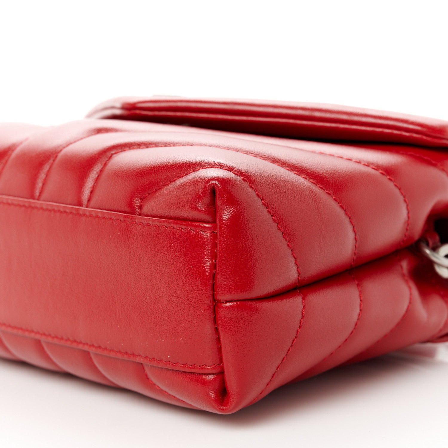 Saint Laurent Calfskin Y Quilted Monogram Toy Loulou Crossbody Bag Rouge Eros 11 of 12