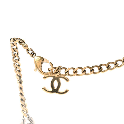 Chanel Crystal Chain CC Link Choker Gold Silver 6 of 6