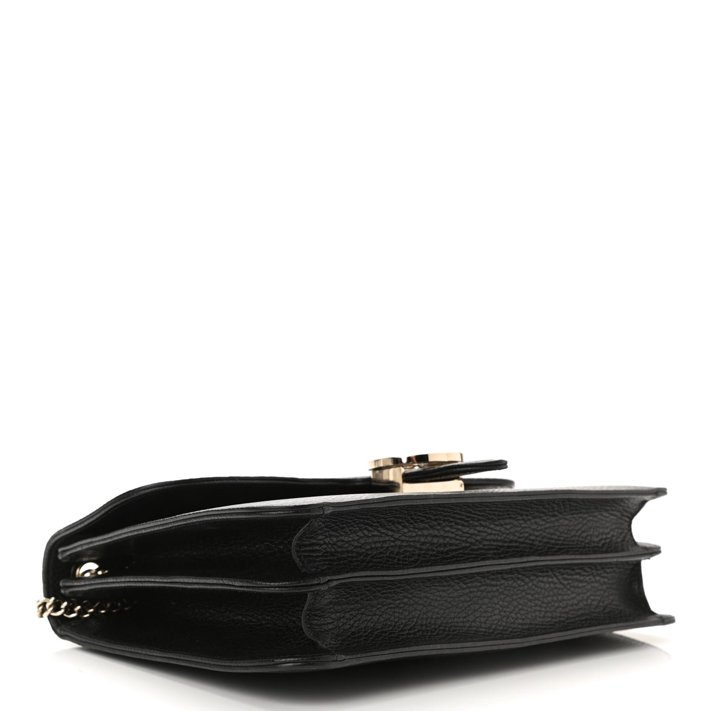 Dollar Calfskin Interlocking G Shoulder Bag Black