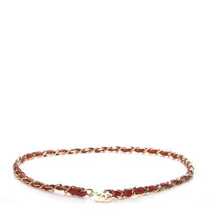 Chanel Lambskin CC Chain Belt Red Gold 1 of 7