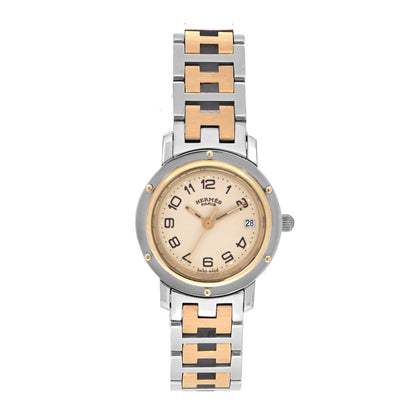 Hermes Stainless Steel 24mm Clipper Quartz Watch Gold 1 of 4