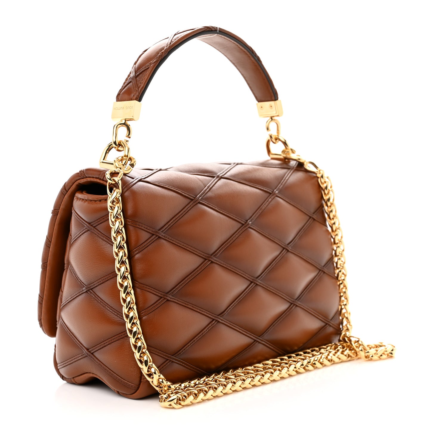 Lambskin Malletage Top Handle GO-14 MM Tan