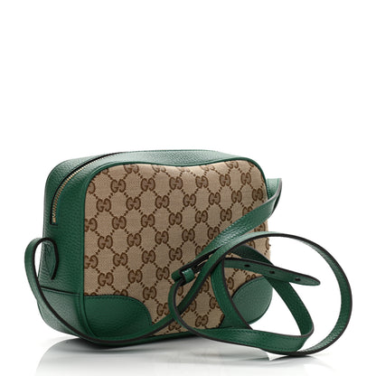 Gucci Monogram Dollar Calfskin Mini Bree Messenger Bag Beige Ebony Emerald 3 of 10