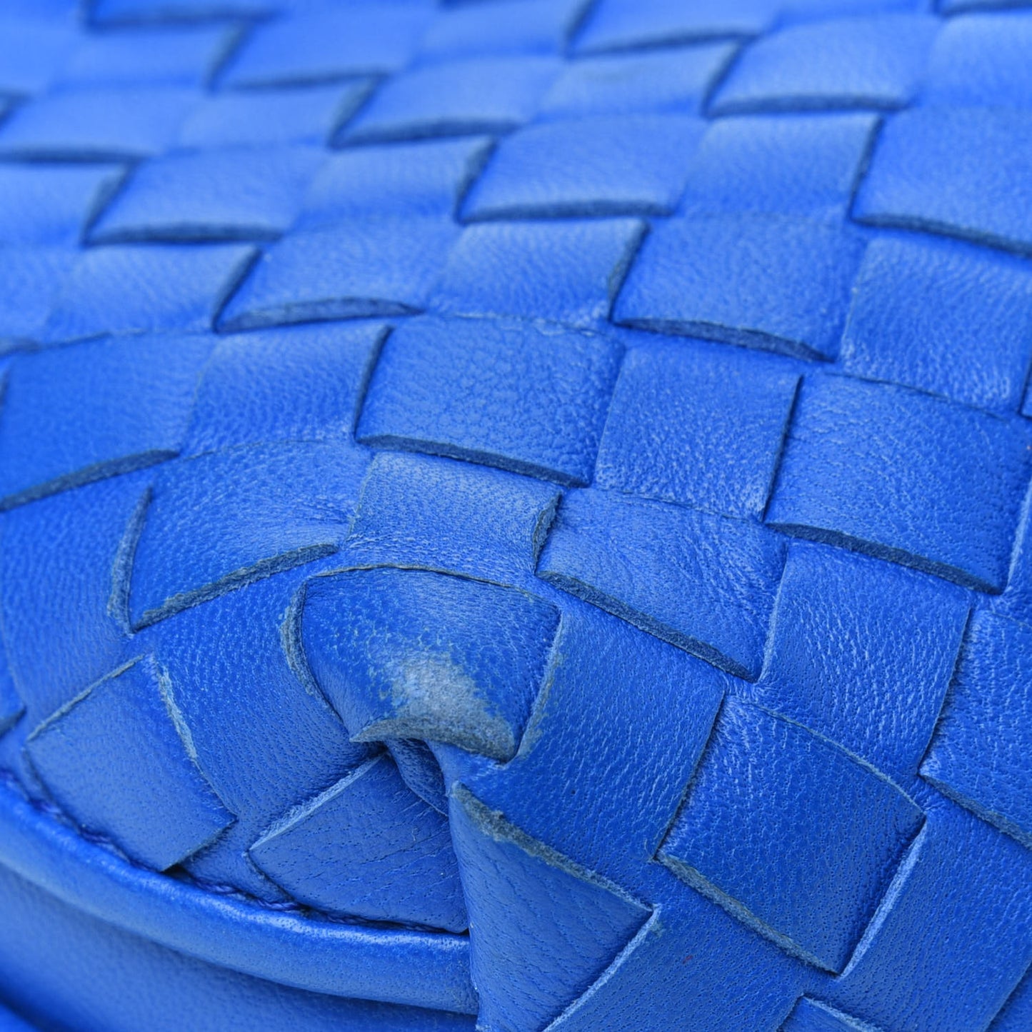 Nappa Intrecciato Pillow Crossbody Messenger Signal Blue