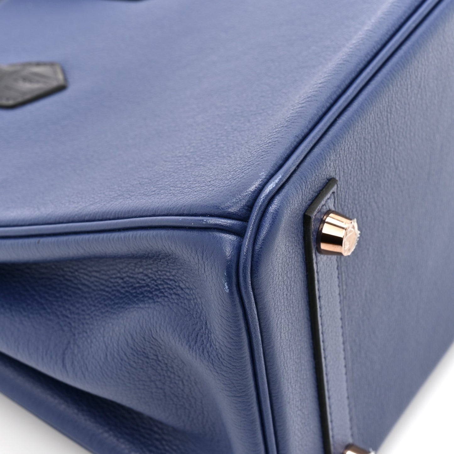 Taurillon Novillo Matte Alligator Birkin Touch 25 Bleu Saphir Bleu Marine