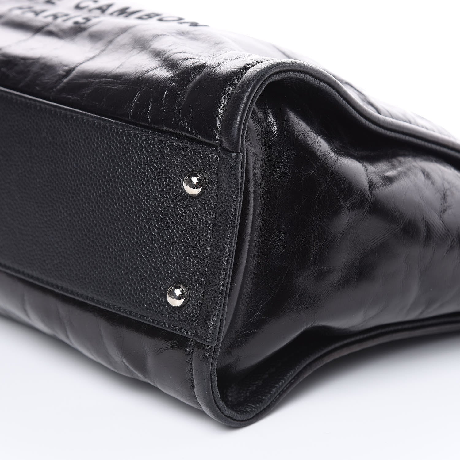 Chanel Glazed Calfskin Small Deauville Tote Black 9 of 14