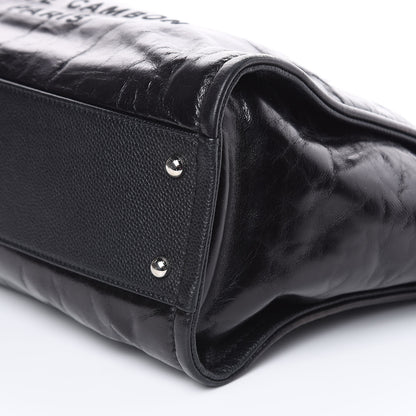 Chanel Glazed Calfskin Small Deauville Tote Black 9 of 14