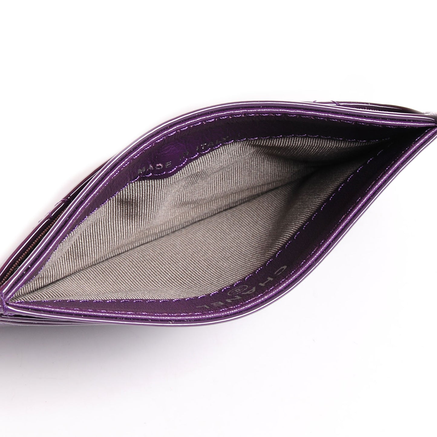 Brilliant Patent Card Holder Purple