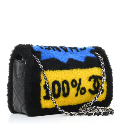 Chanel Shearling Lambskin Medium Chanel 100% Flap Black 3 of 14
