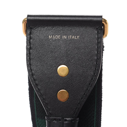 Christian Dior Canvas Embroidered Studded Checkered Shoulder Strap Green 4 of 5