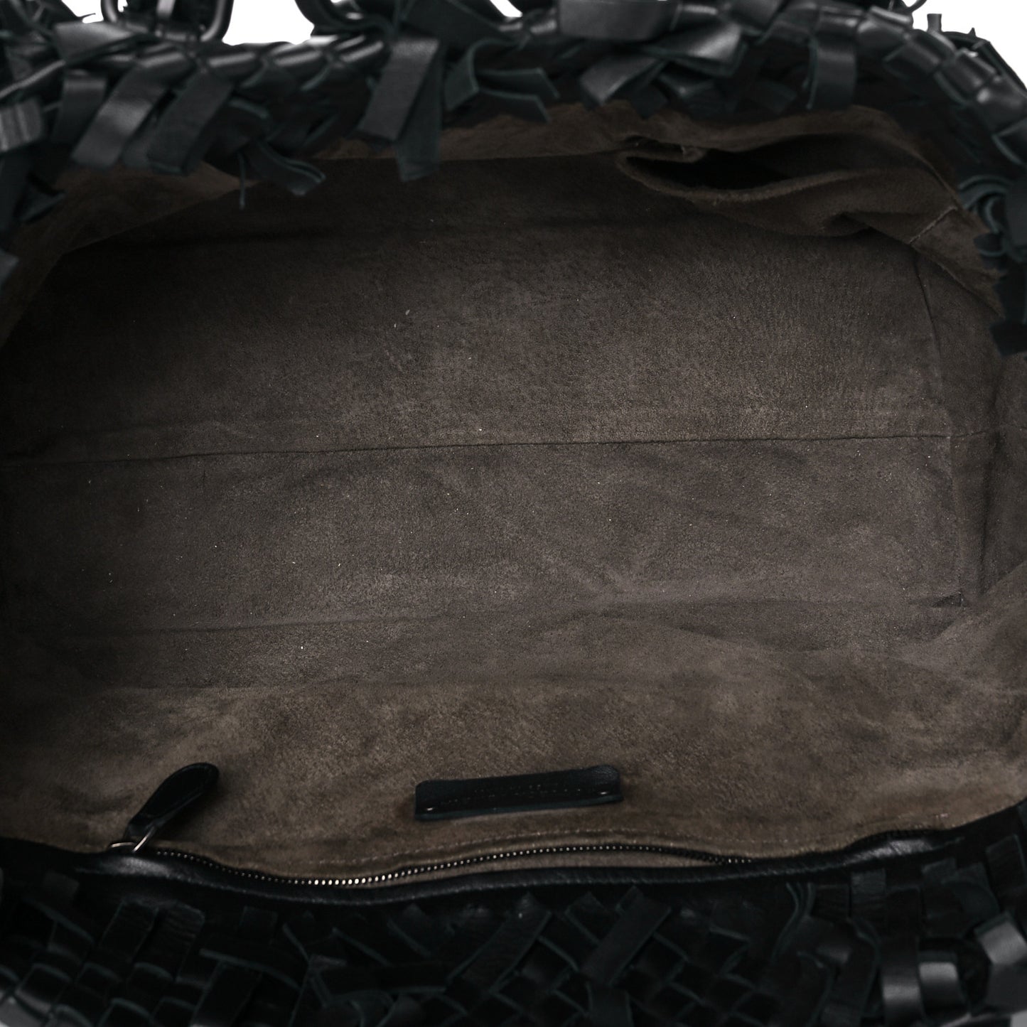 Nappa Intrecciato Patchwork Frayed Tote Black