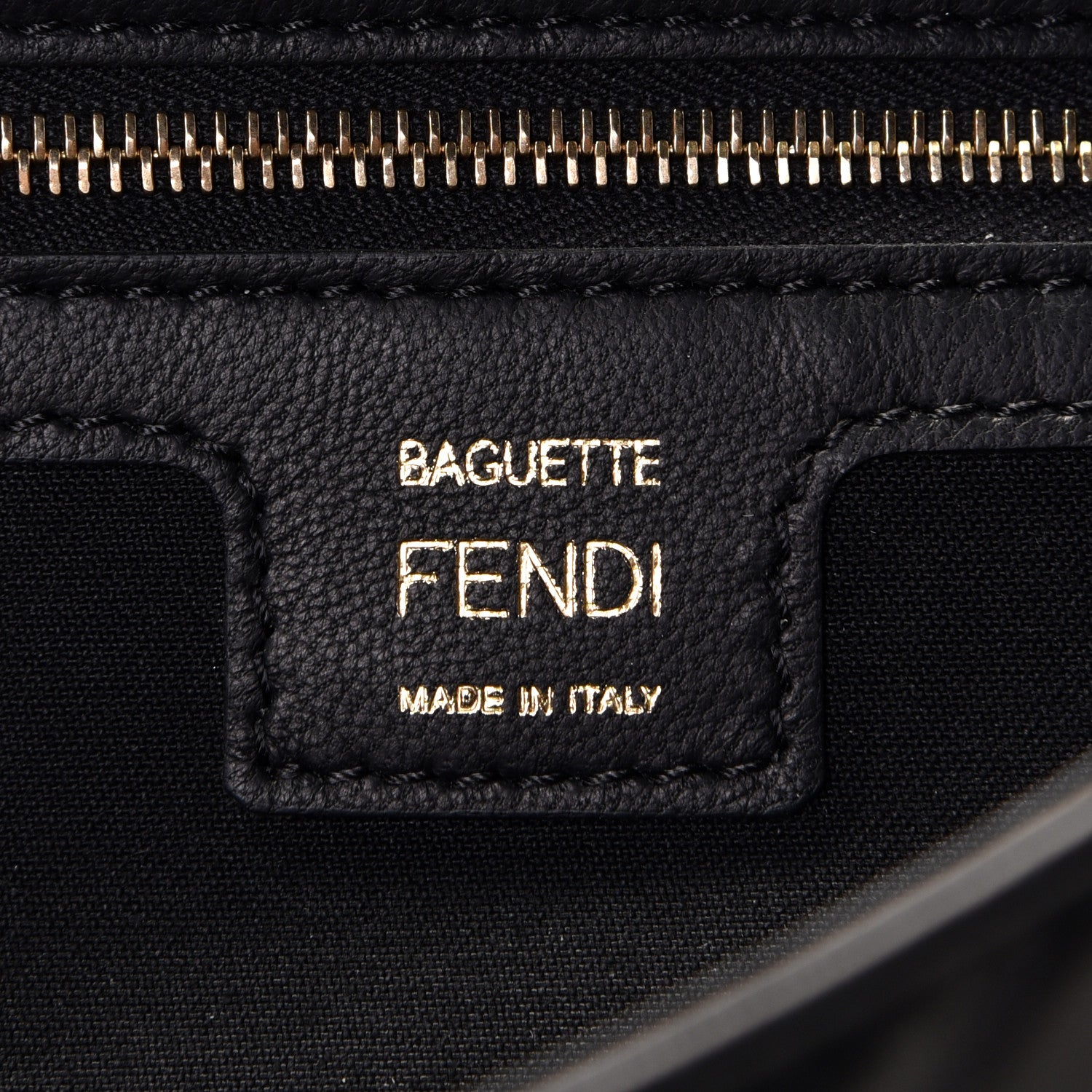Fendi Nappa FF 1974 Embossed Baguette Black 6 of 8