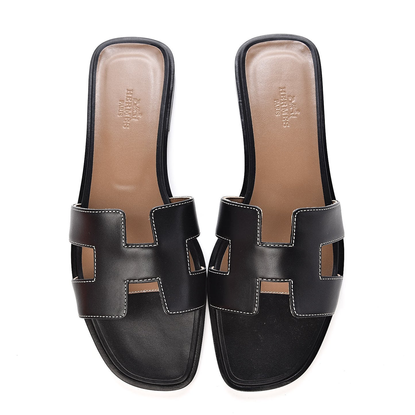 Box Calfskin Oran Sandals 39 Black