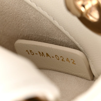 Christian Dior Lambskin Cannage Micro Lady Dior White 7 of 11