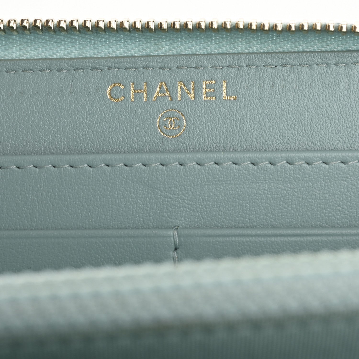 Chanel Caviar Quilted Large Filigree Zip Around Wallet Blue 6 of 13