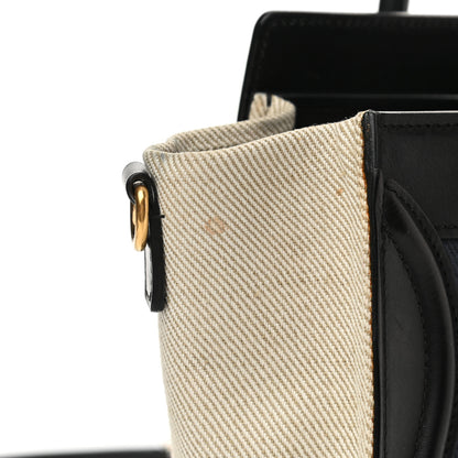 Celine Canvas Smooth Calfskin Nano Tri-Color Luggage Navy Blue 7 of 7