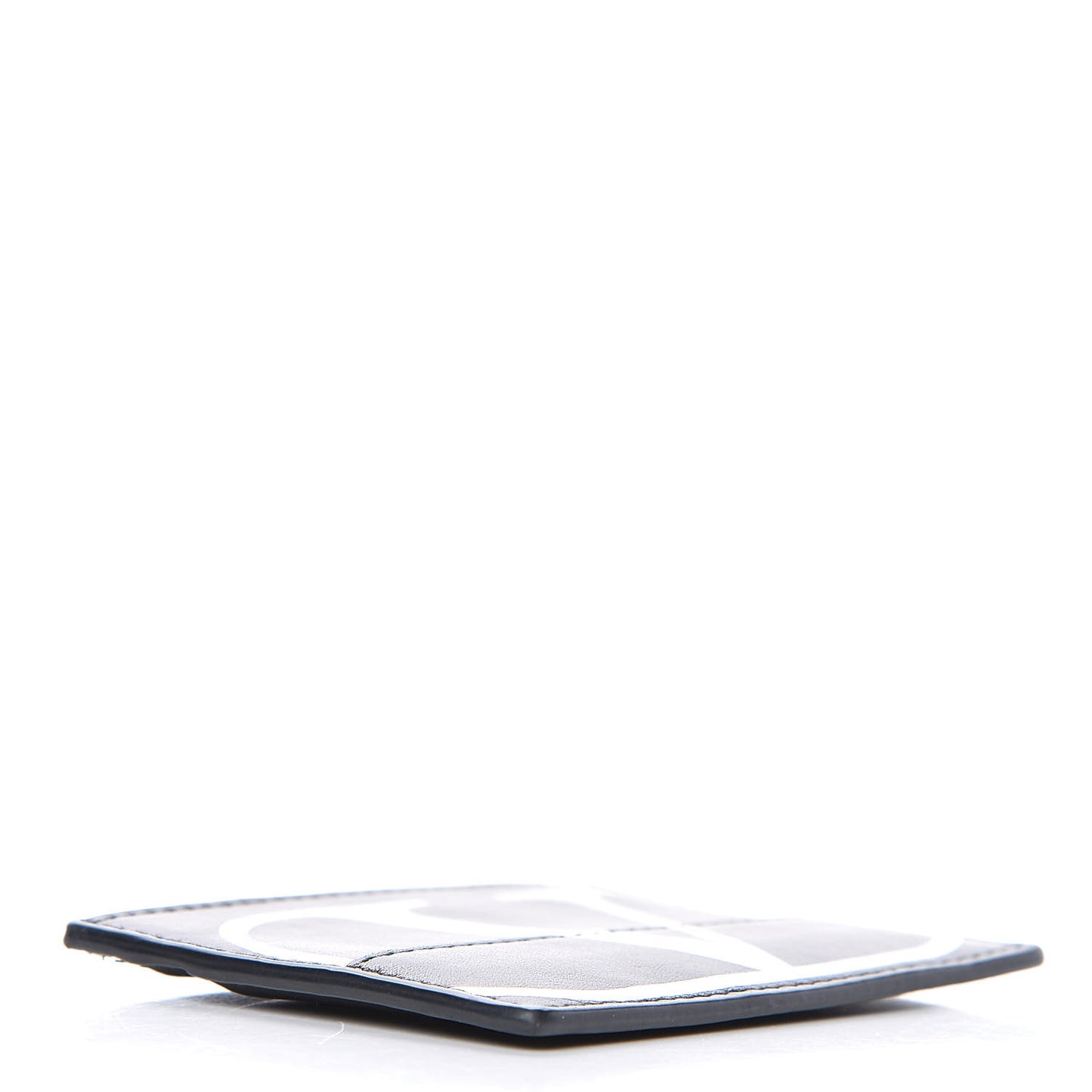 Calfskin Go Logo Card Holder Black