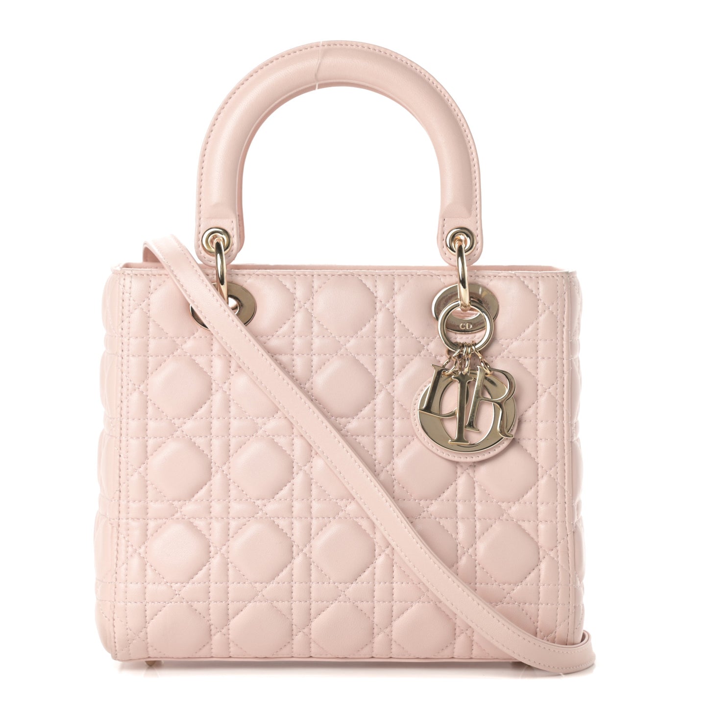 Lambskin Cannage Medium Lady Dior Light Pink