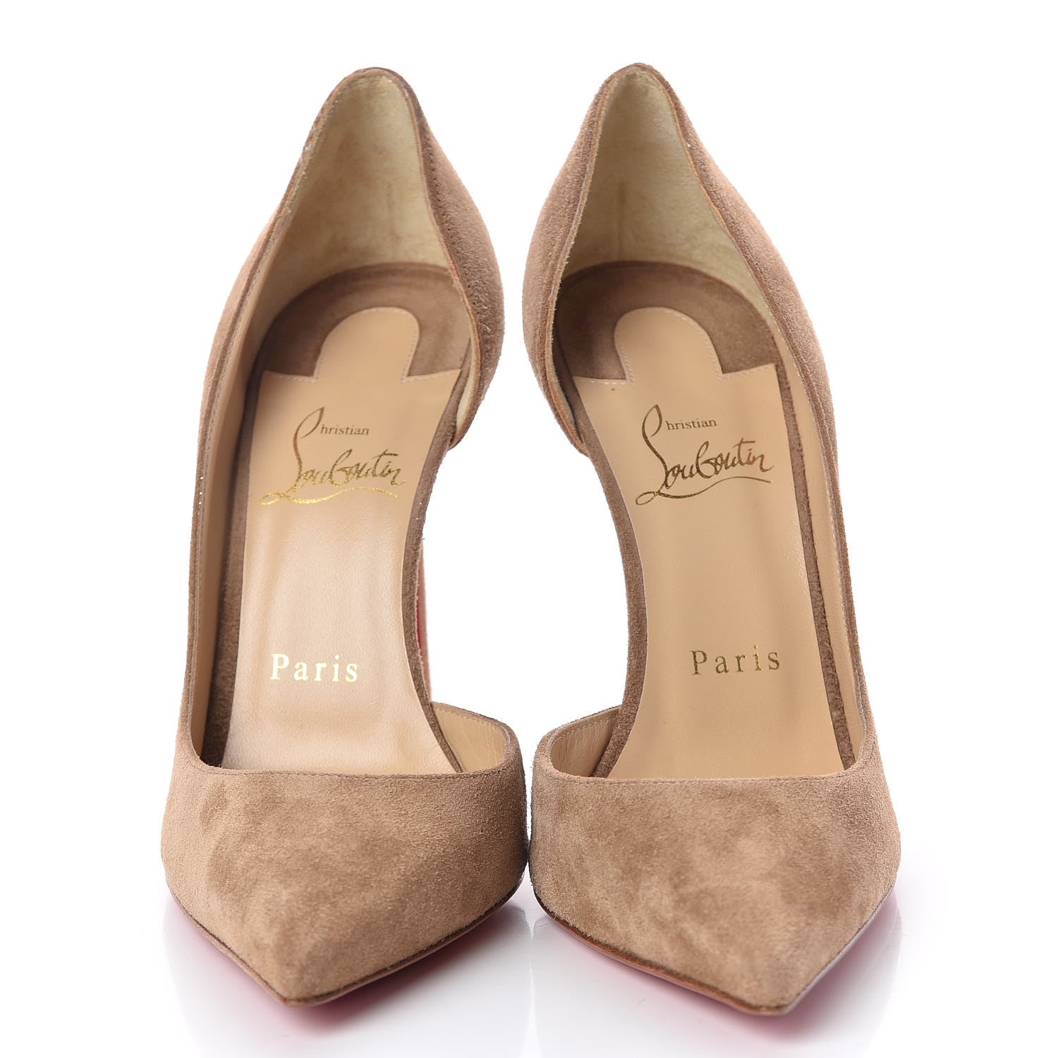 Christian Louboutin Veau Velours Iriza 100 Pumps 37.5 Cappuccino 2 of 7