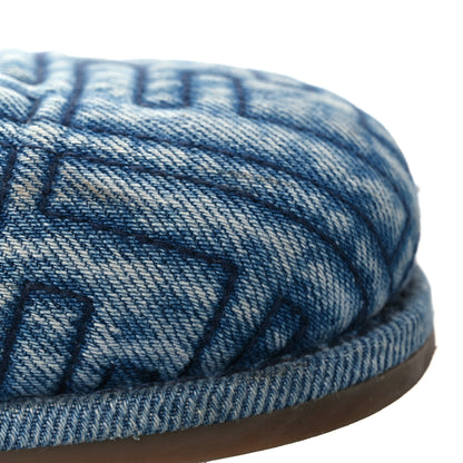 Fendi Denim Jacquard FF Womens Fendi Feel Buckled Mules 37 Blue 13 of 13