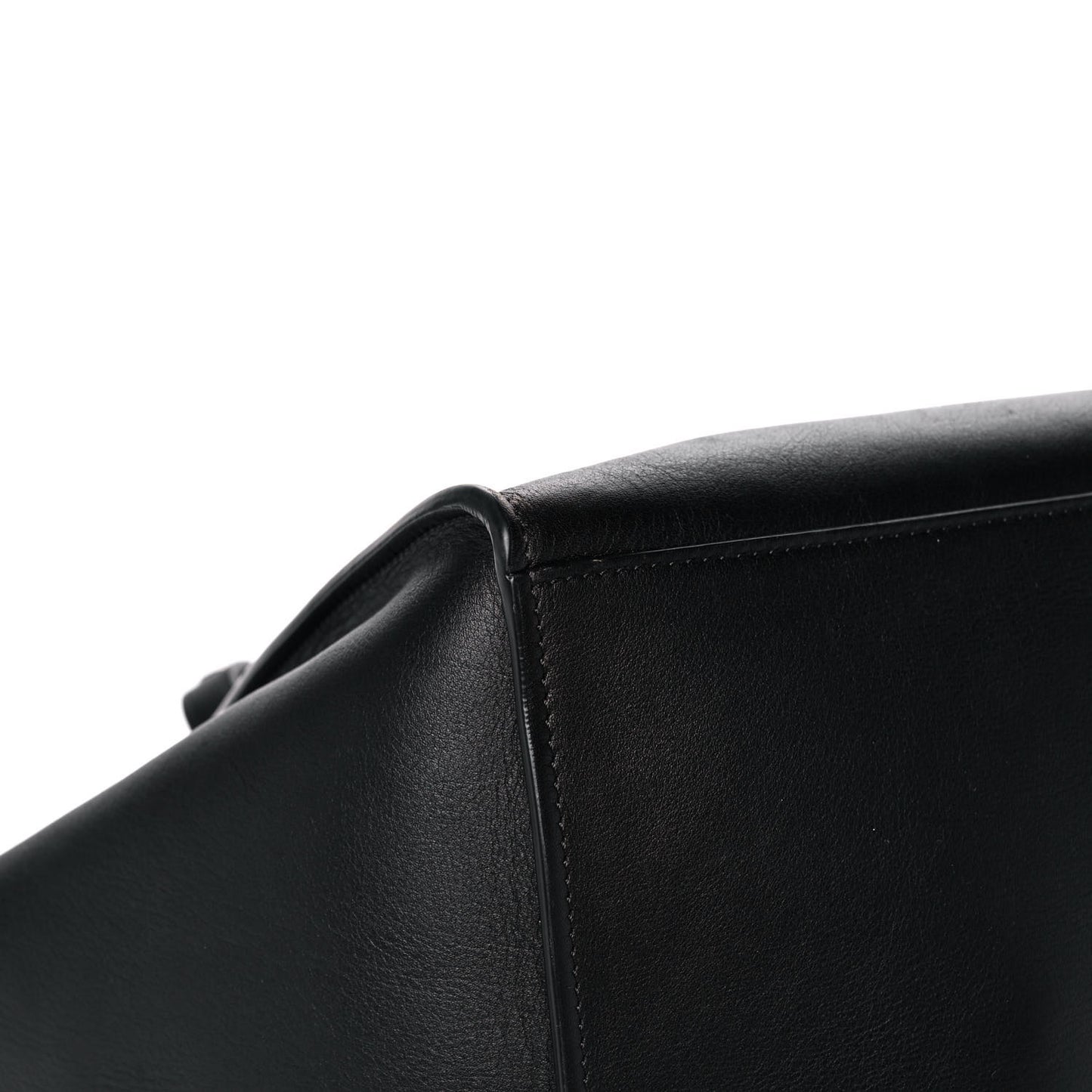 Supple Grained Calfskin Small Long Strap Big Bag Black