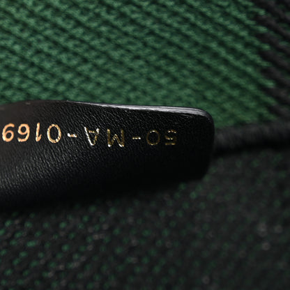 Christian Dior Canvas Embroidered Checkered Book Tote Black Green 7 of 12